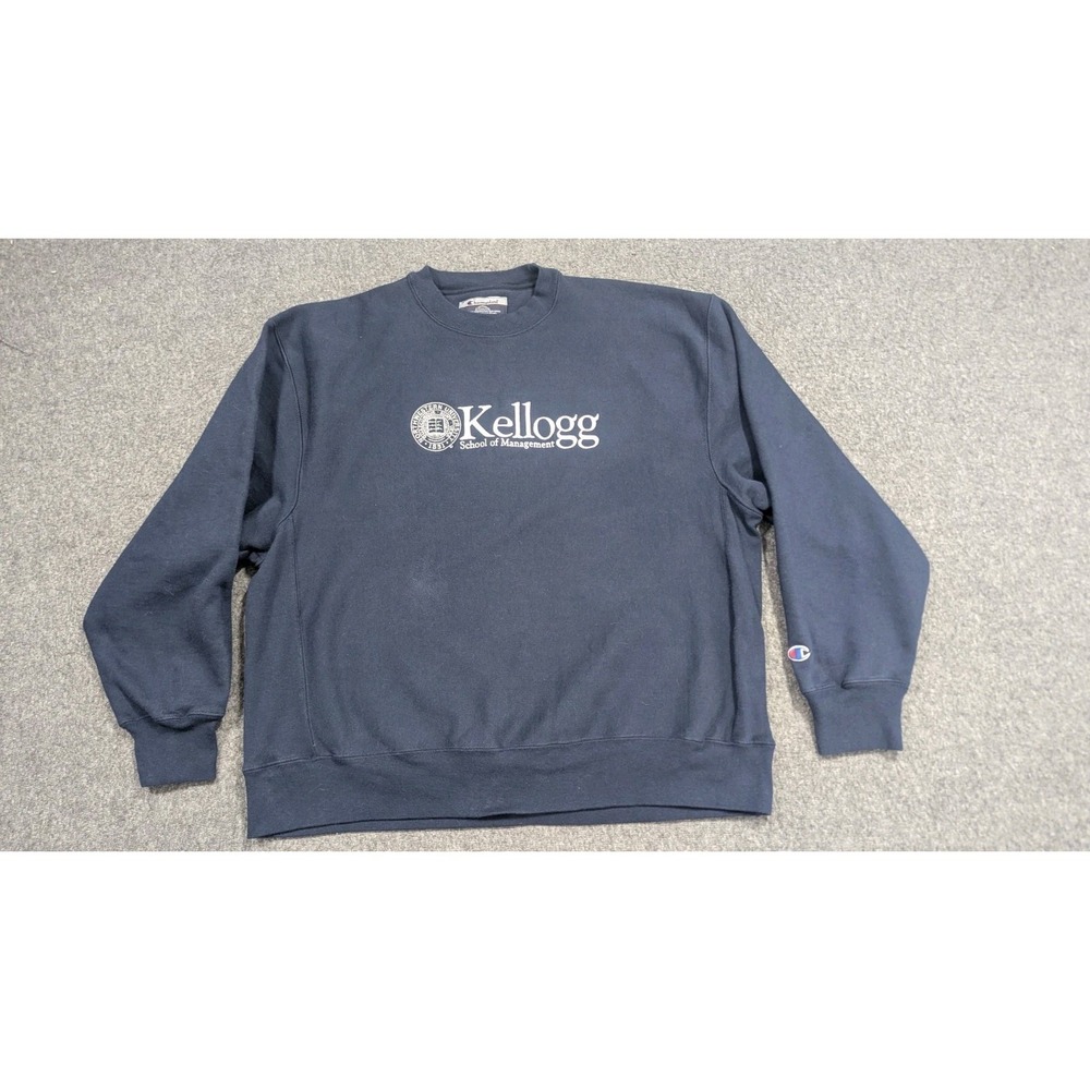 Kellogg School Of Management Sweatshirt Men's Extra Large Blue Retro Academia